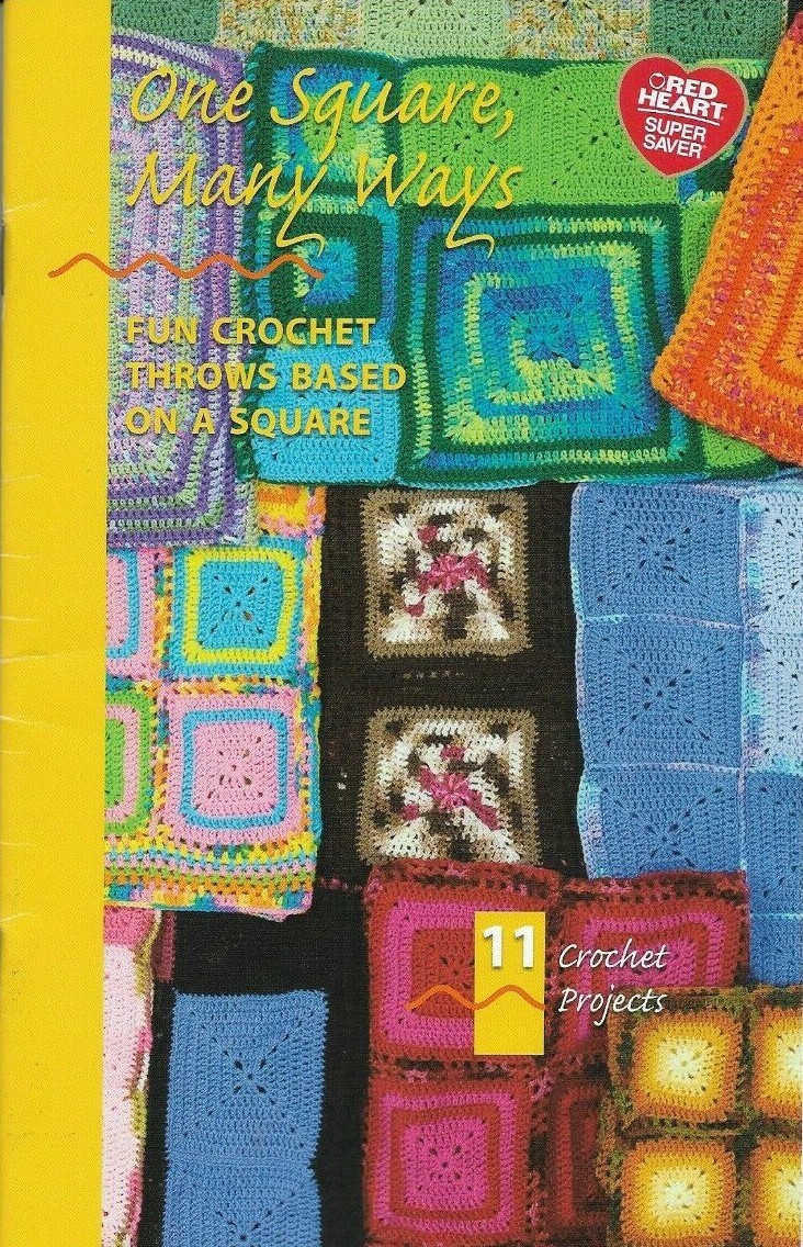 NEW ONE SQUARE MANY WAYS AFGHANS 11 DESIGNS DIGEST SIZE CROCHET PATTERN BOOK