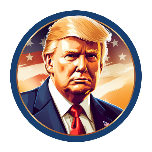Donald Trump 3" round Potrait decal ~ FREE SHIPPING (BUY 2 GET 1 FREE)