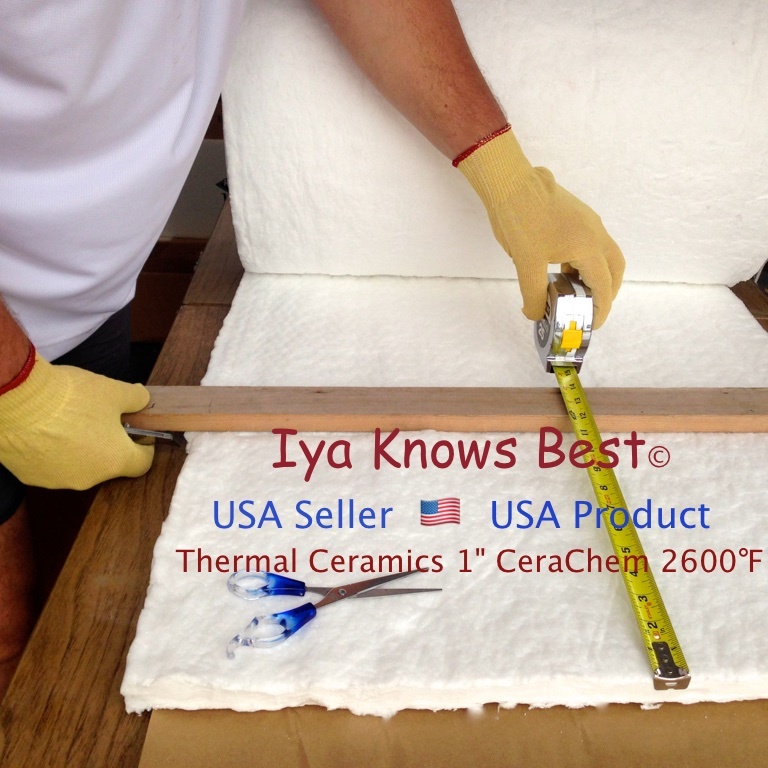 1" CeraChem 6" x 24" Ceramic Fiber Blanket Insulation 8# Thermal Ceramics 2600F