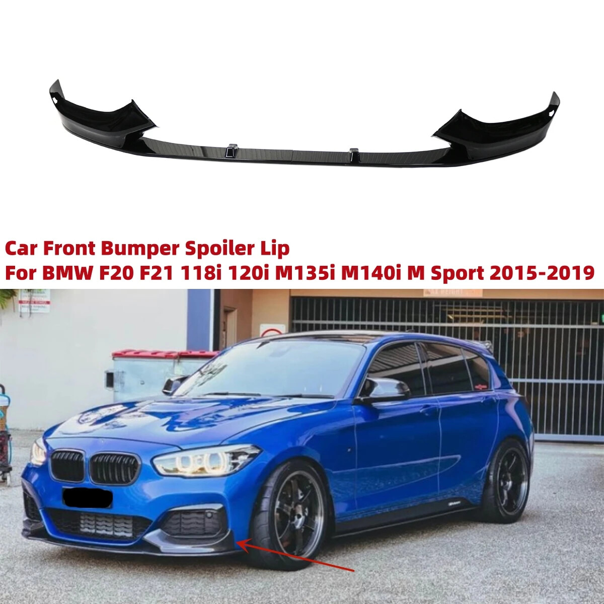 Bumper Spoiler Kit For BMW F20 F21 118i 120d 120i M135i M140i M Sport 2015-2019