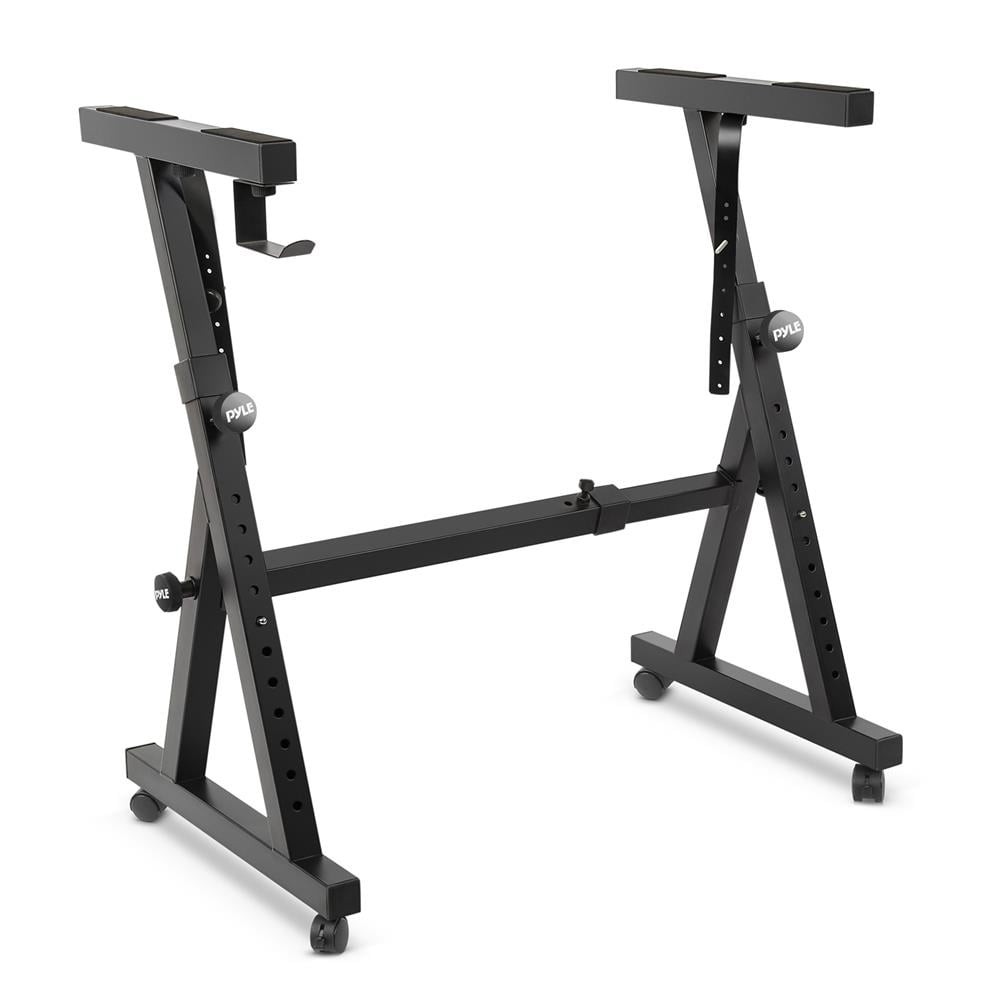 Adjustable Height Z Style Organ Keyboard Stand with Locking Wheels