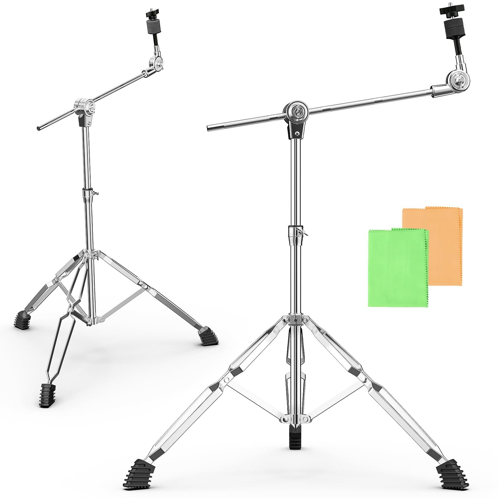 2 Pack Boom Cymbal Stand Adjustable Drum Hardware Percussion Mount Double Braced