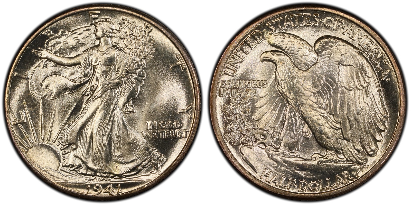 1941 50c PCGS MS 67 ~ HIGH-END SILVER WALKING LIBERTY HALF