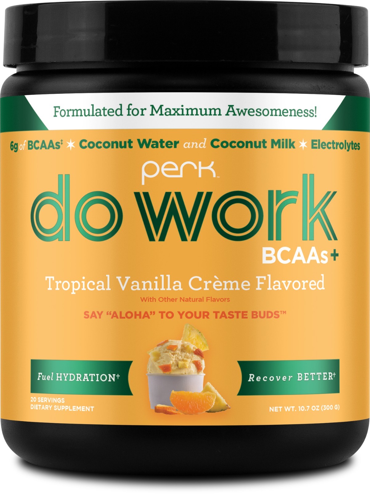 Perk Do Work BCAA + Hydration Electrolytes Powder (Tropical Vanilla Créme)