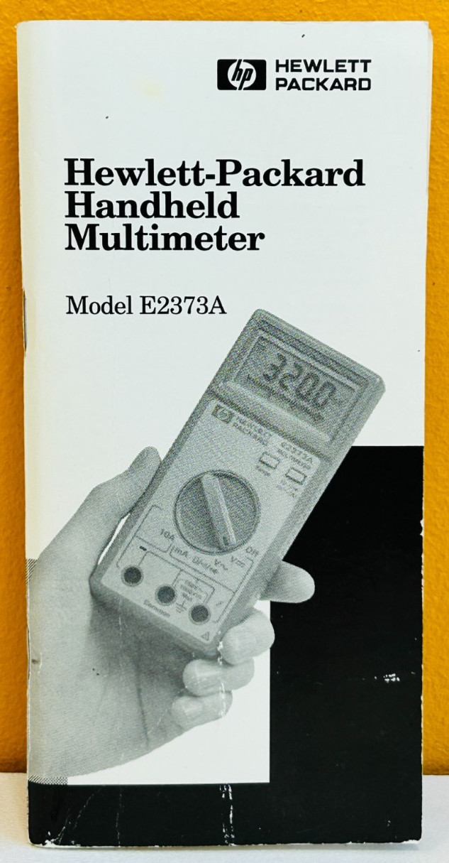 HP Agilent E2373-90001 1989 Model E2373A Handheld Multimeter Manual.