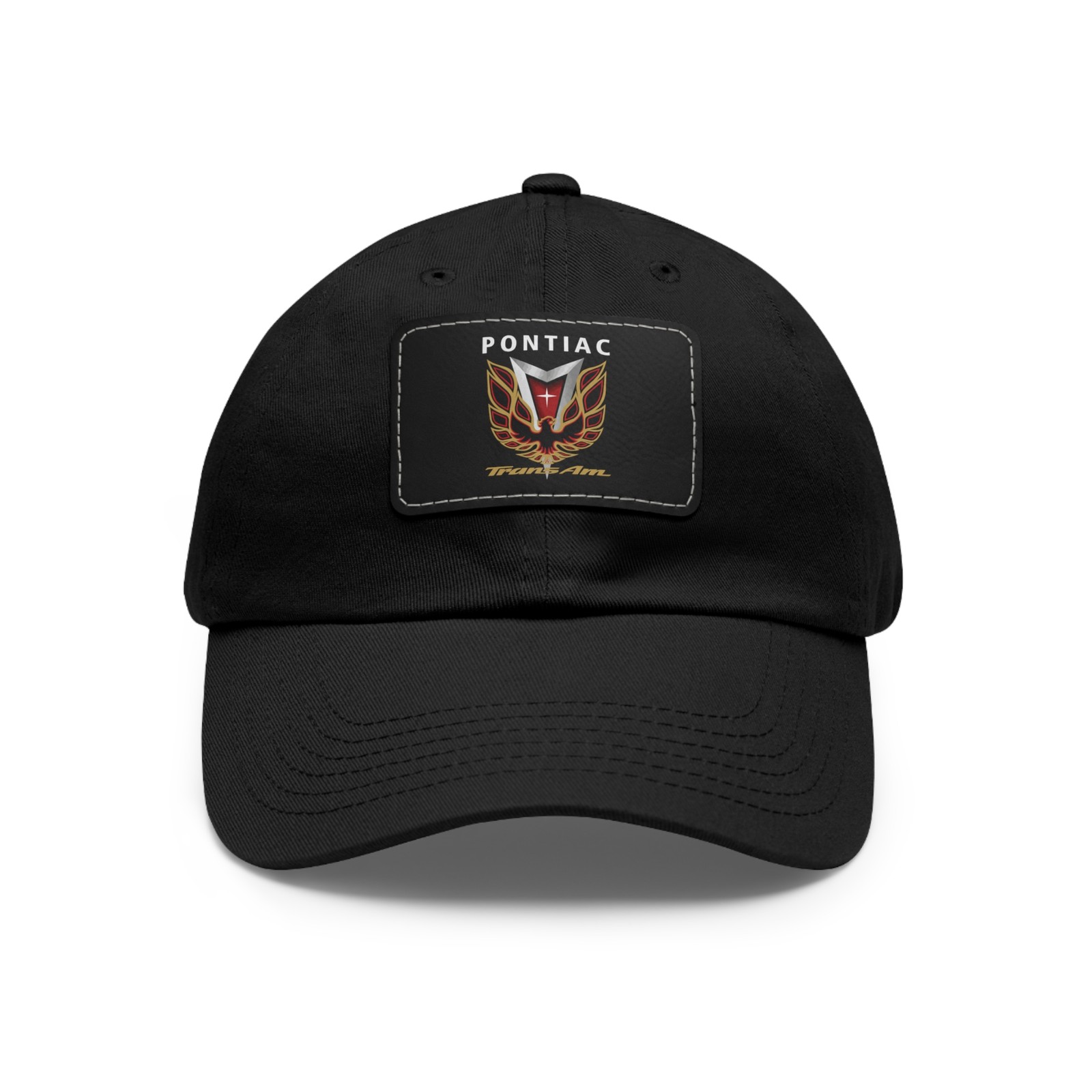 USA Pontiac Trans Am Firebird Logo Dad Hat - Leather Patch Dad Hat