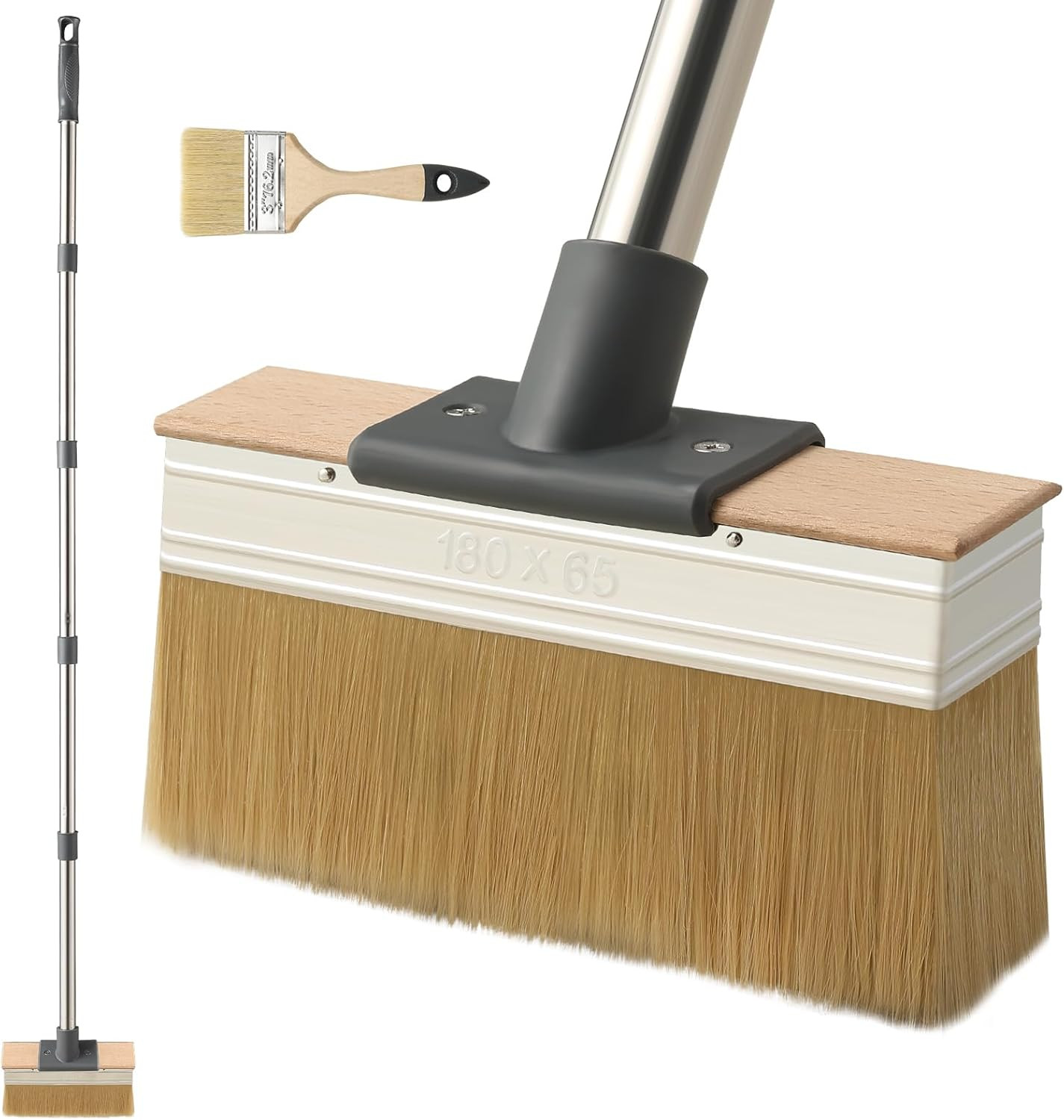 Deck Stain Brush Applicator with Long Handle(59In), 7IN Wide Deck Paint Brushes
