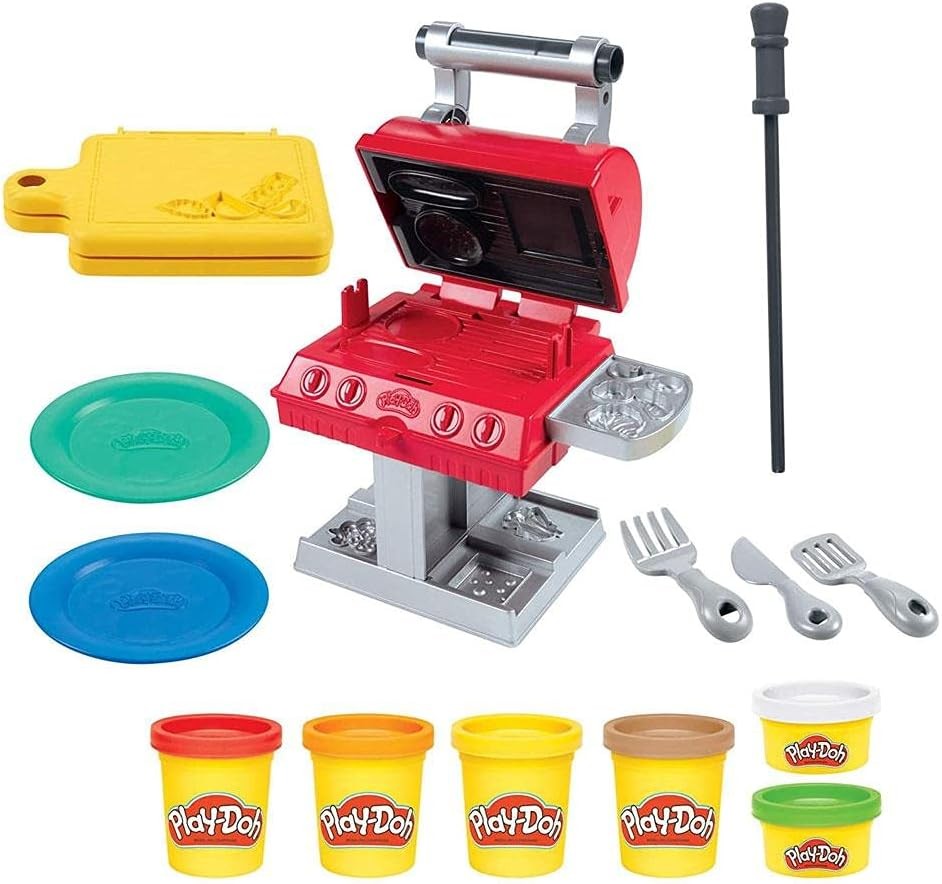 Play-Doh Kitchen Creations Grill 'n Stamp Playset for Kids 3 Years and Up with 6