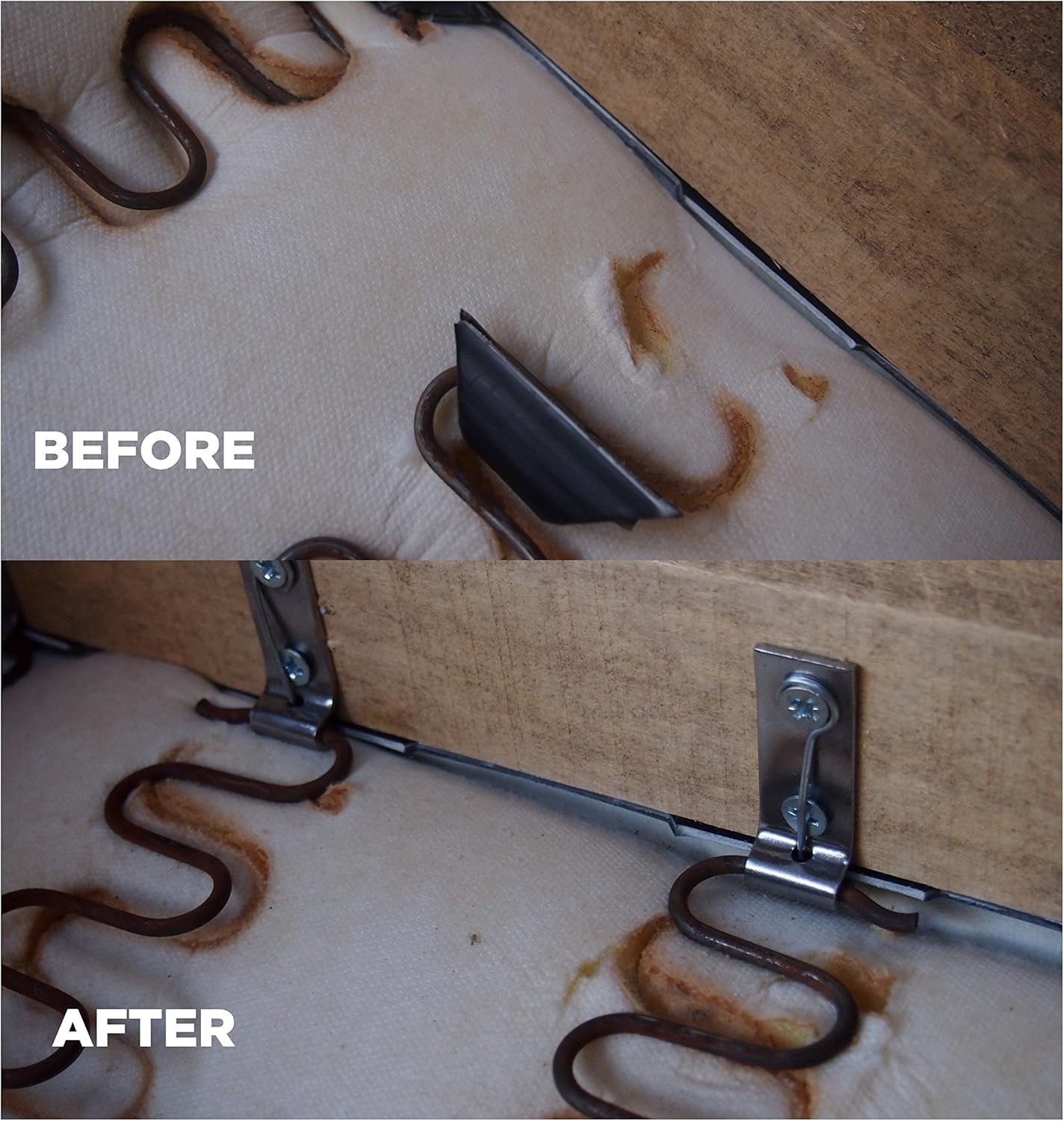 Sofa Savers: 2-Pack Zig Zag Spring Repair Brackets with Screw Kit & Instructions