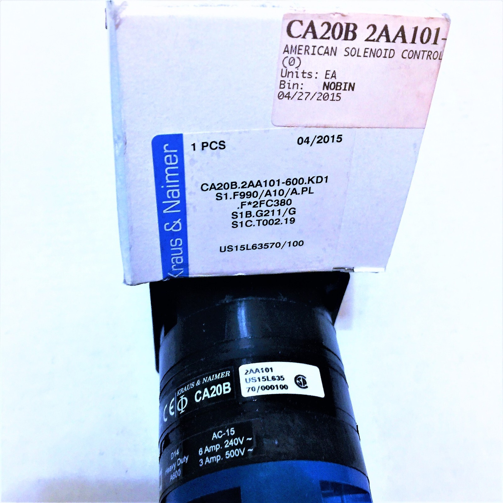 KRAUS & NAIMER CA20B / 2AA101 ROTARY SELECTOR SWITCH