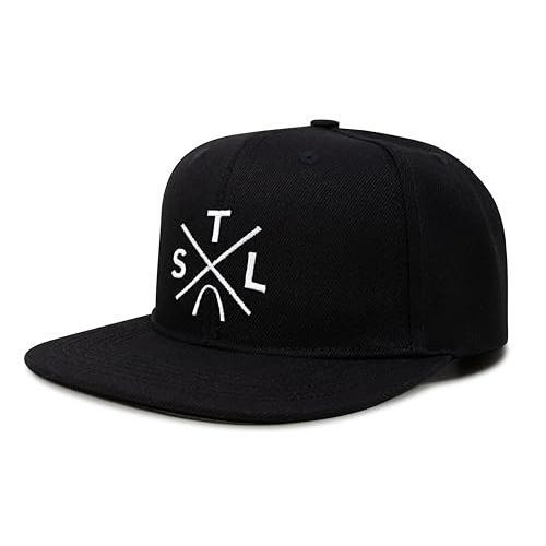 St Louis STL Hat for Men Women – Snapback Trucker Baseball Cap (Black Flatbill)