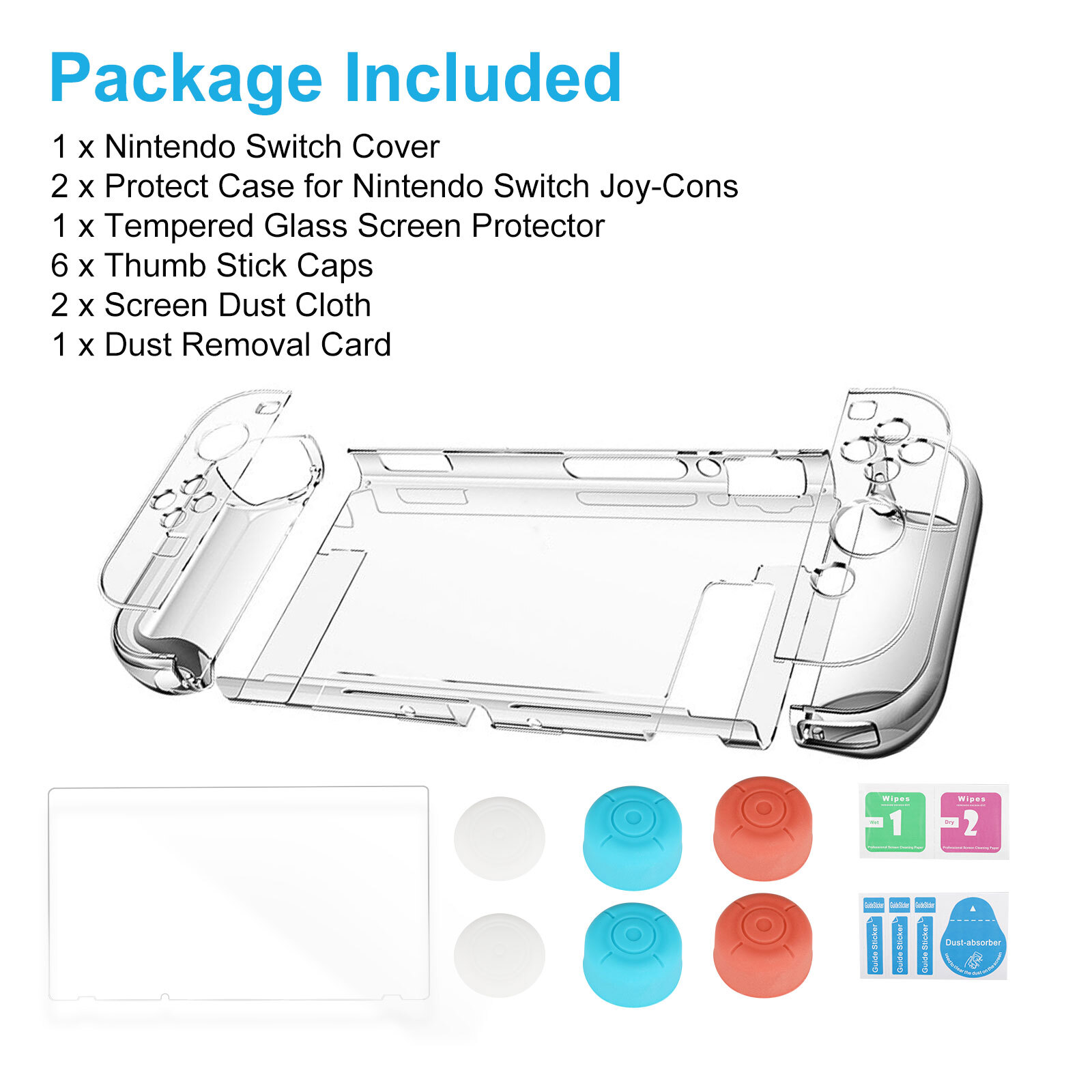 Clear Protective Hard Case Anti-Scratch Shell Cover for Nintendo Switch Console