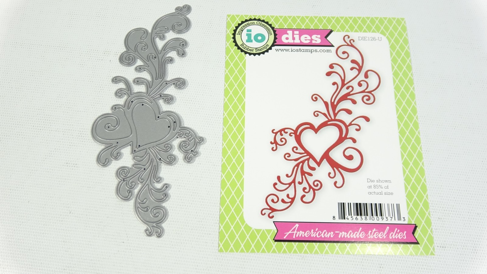 Impression Obsession io Steel Die U Heart Flourish DIE126-U