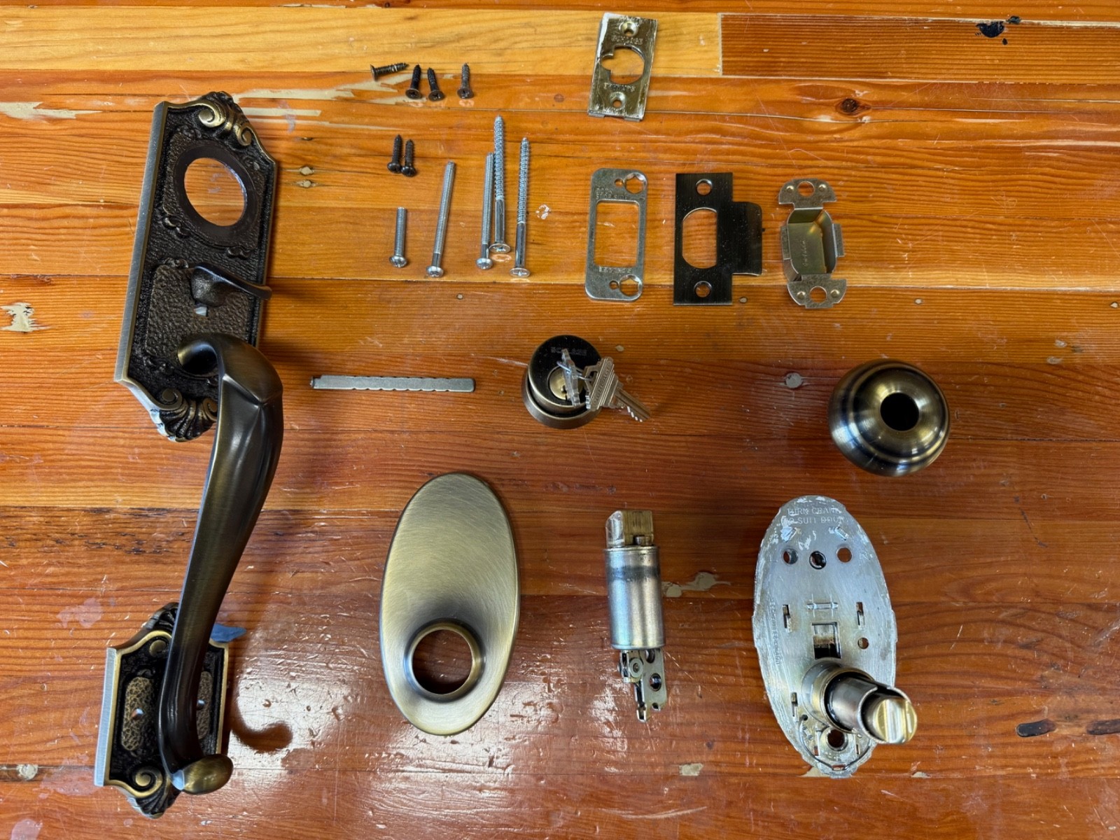 Schlage E Series Handleset~Front Entry Door Lock & Handle - Vintage