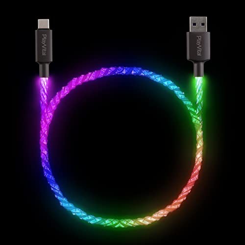 PS5 Controller RGB LED USB C Charger 3.28FT