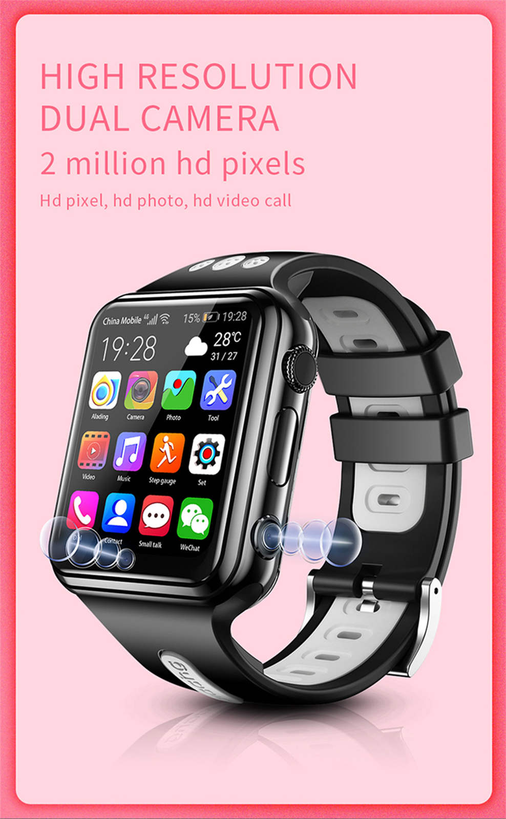 Children Student Smartwatch 4G wifi Waterproof Kid Watch Dual Camera Anti-Lost
