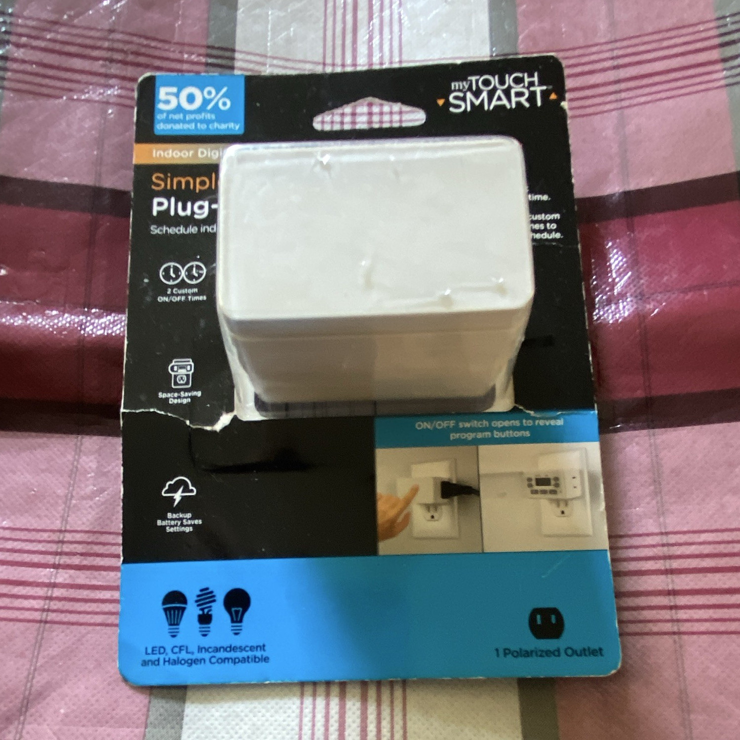 My Touch Smart Indoor Digital Timer Plug, 1 Outlet, White, MPN 58115