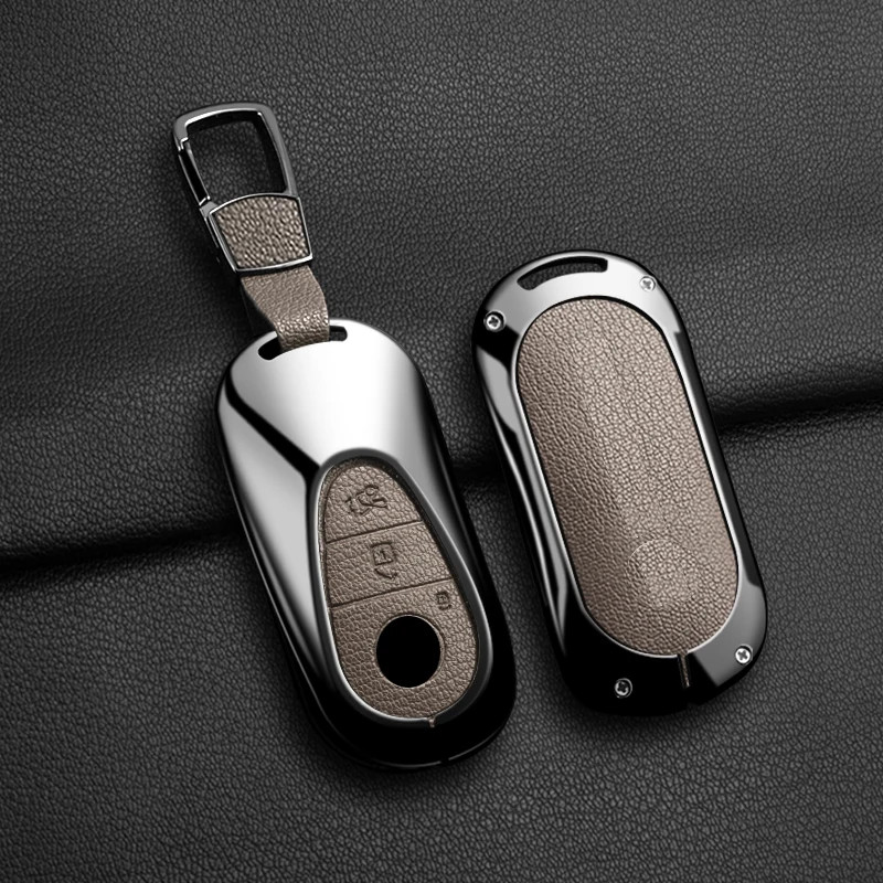 Zinc Alloy Leather Key Fob Case Cover for C E S Class W206 W223 W214 GLA GLB GLC