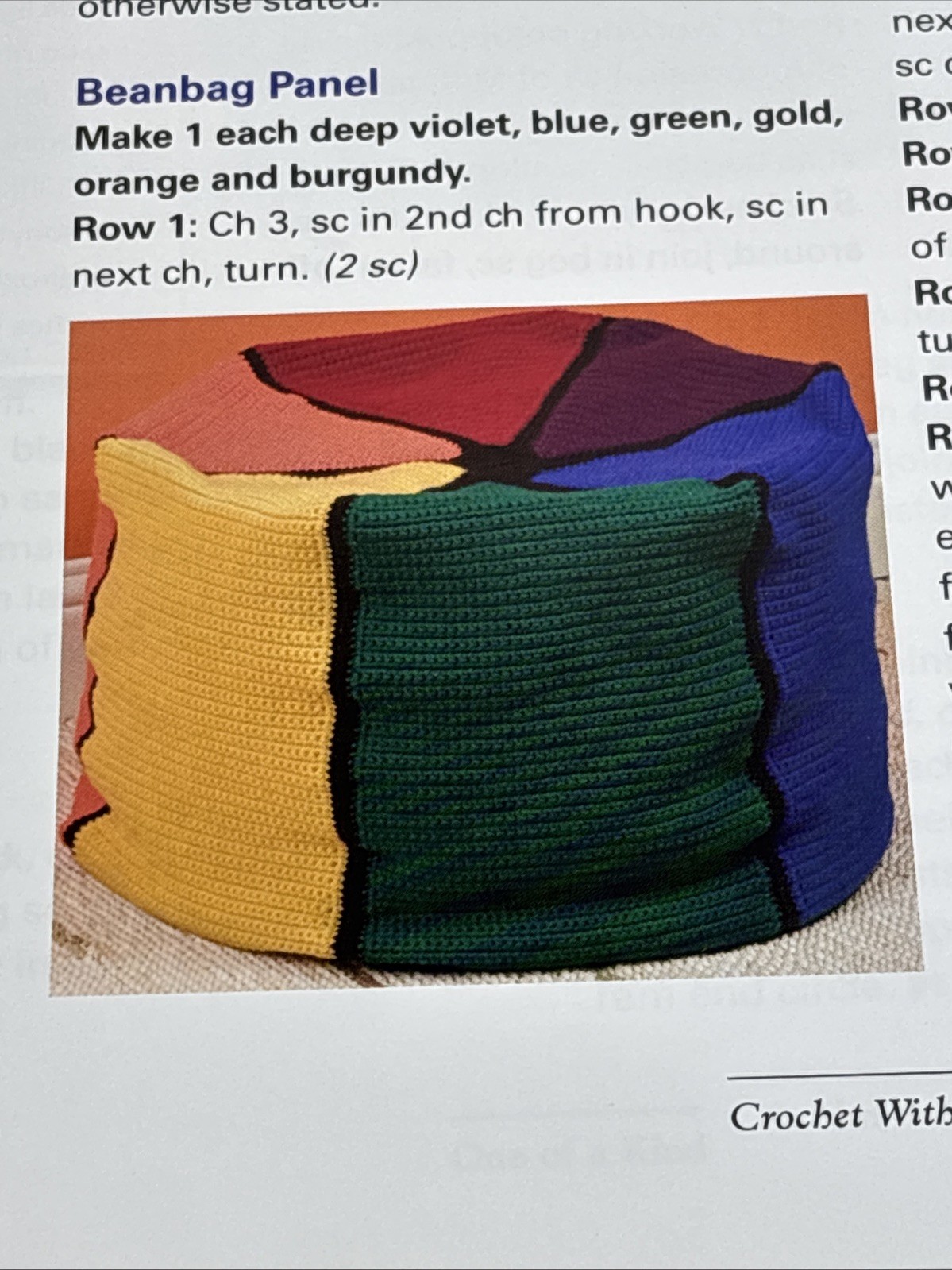 Bodacious Beanbag Chair Crochet Pattern Page From Book
