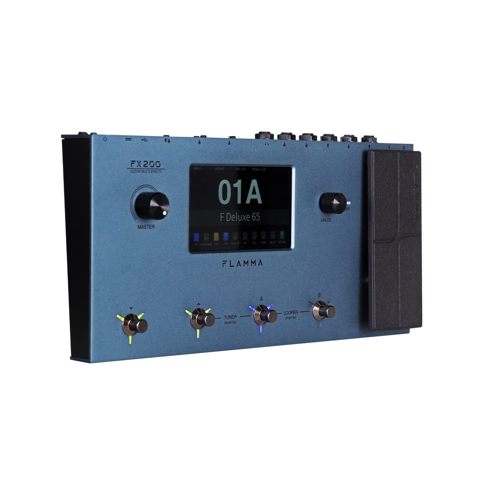 FLAMMA FX200 Multi Effects Guitar Processor | 5” LCD Touch Screen | MIDI Po