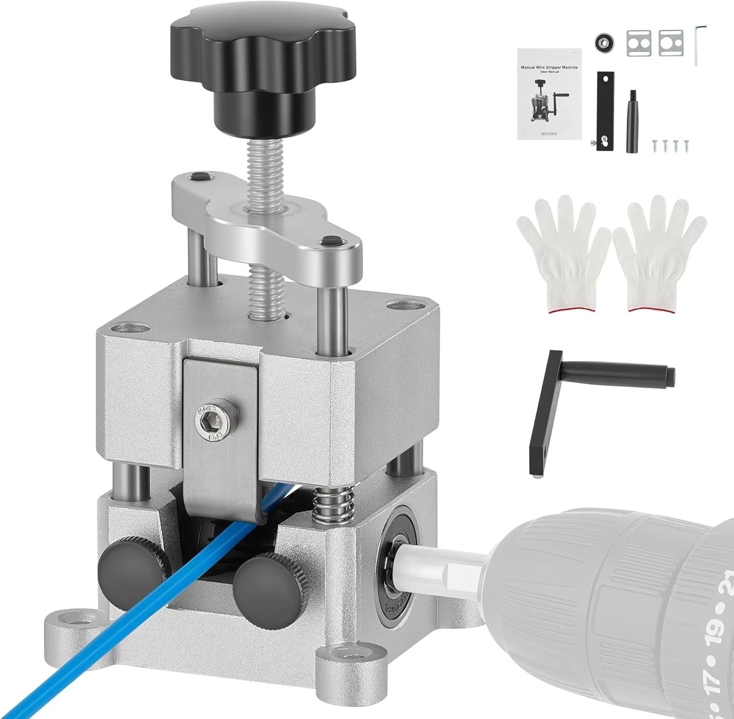 Wire Stripper Machine, 0.06"-1" Manual Wire Stripping Machine, Drill Compatib..,