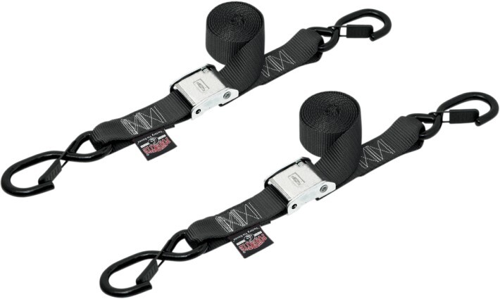Powertye 28622-S 1.5" Cam Buckle w/Safety Latch Hooks Black