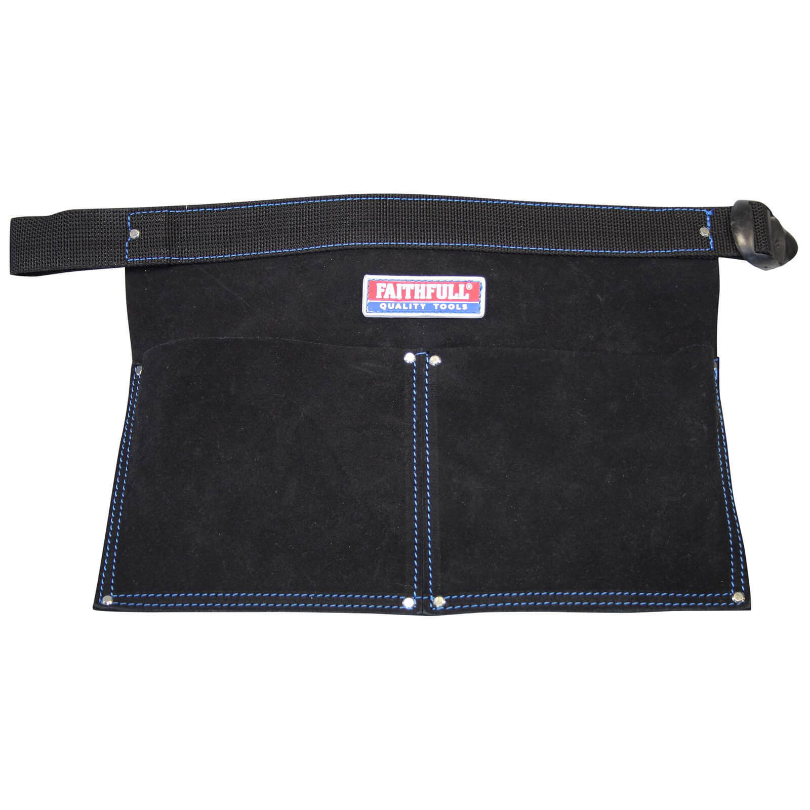 Faithfull Double Pocket Leather Nail Pouch