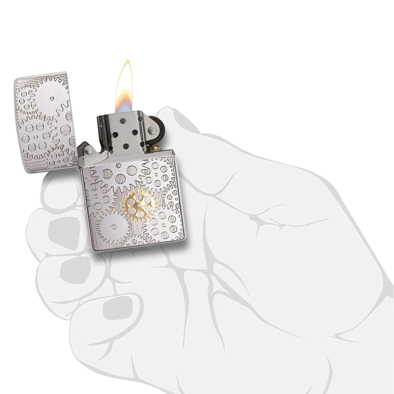Zippo PF19 Gears Mechanical Design #29907 Lighter