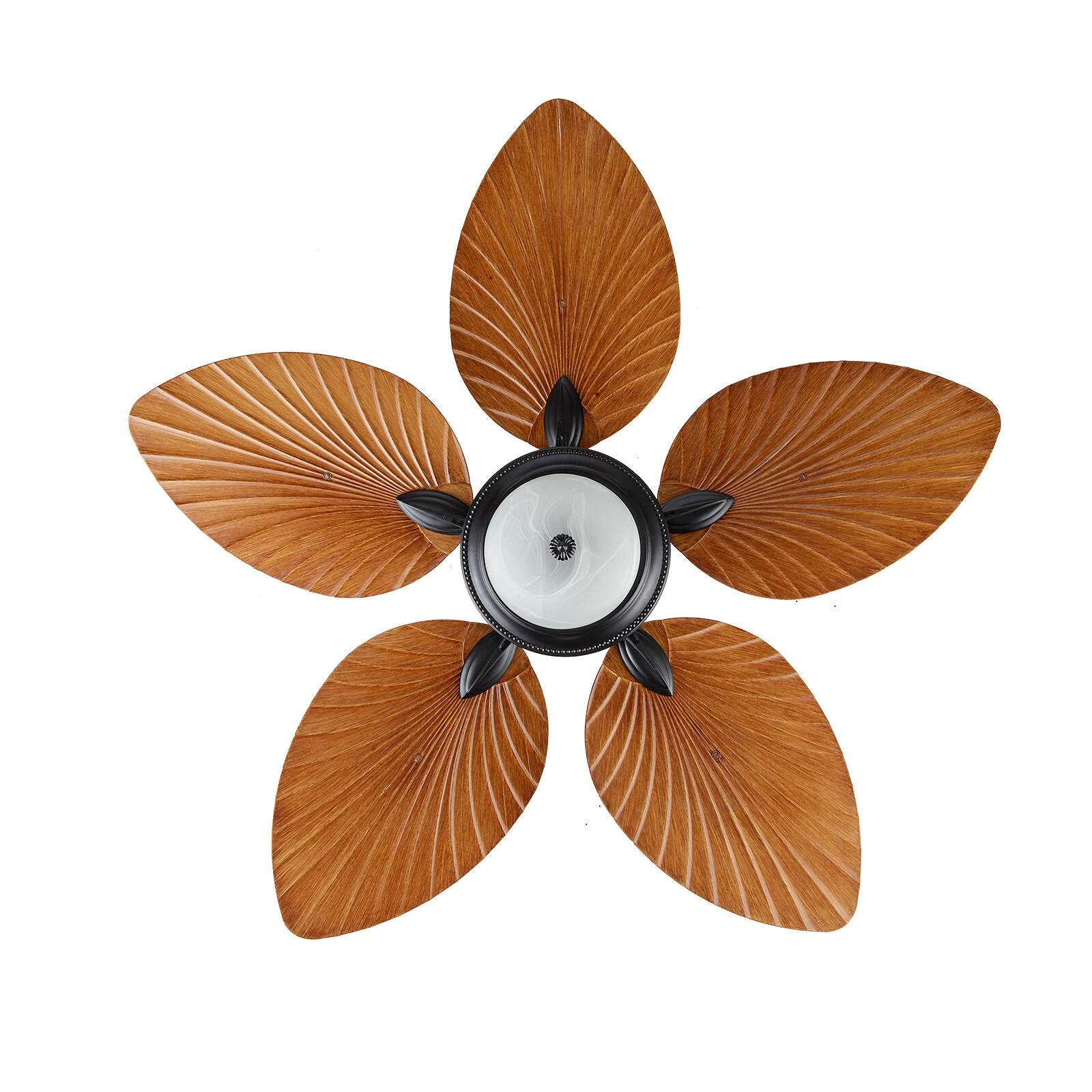 Ceiling Fan Light 52" Tropical Palm Leaf Blades Chandelier Dimmable & Remote
