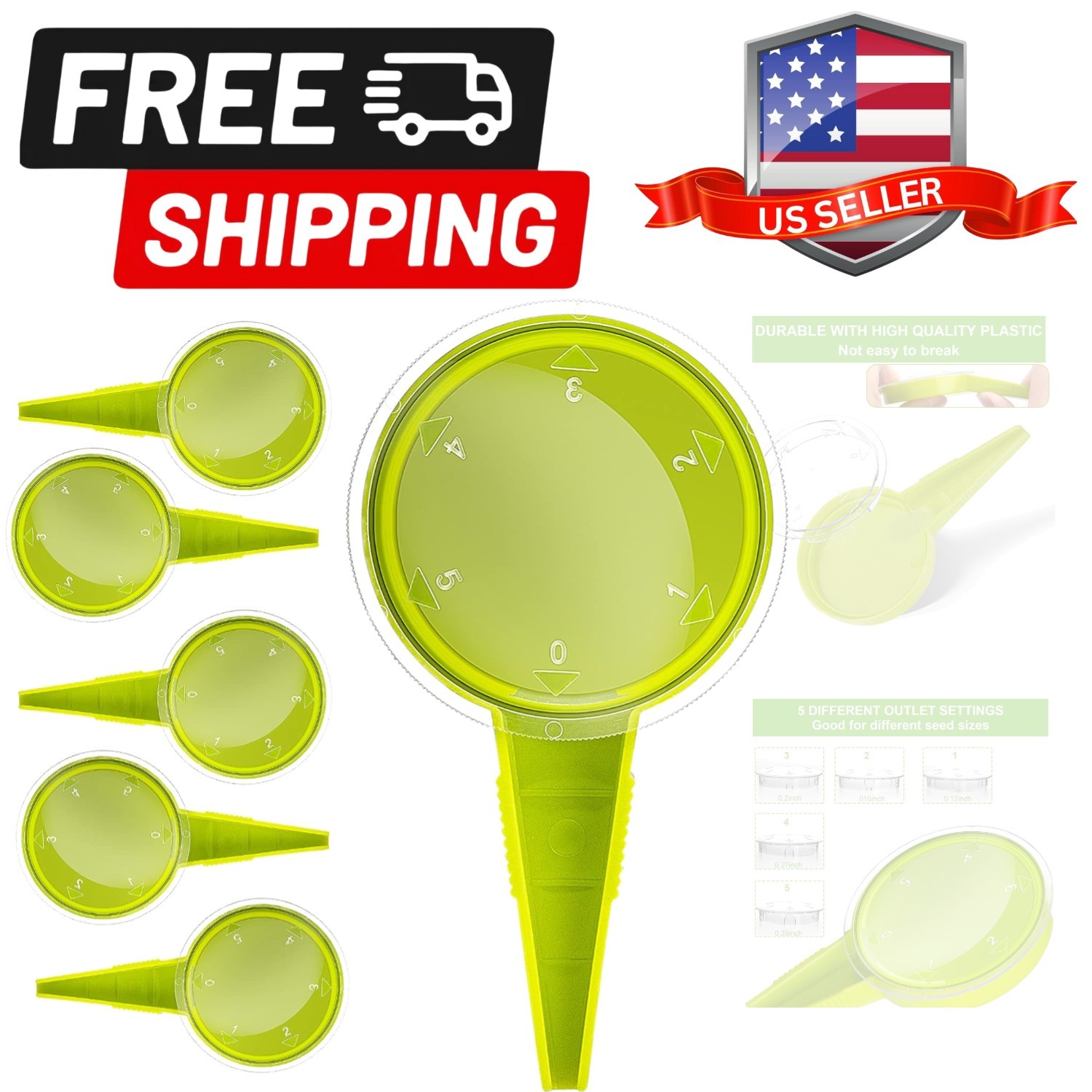 Sowing Seed Dispenser Hand Tool, 6 Pack Handheld Garden Seeder Sower Planter ...