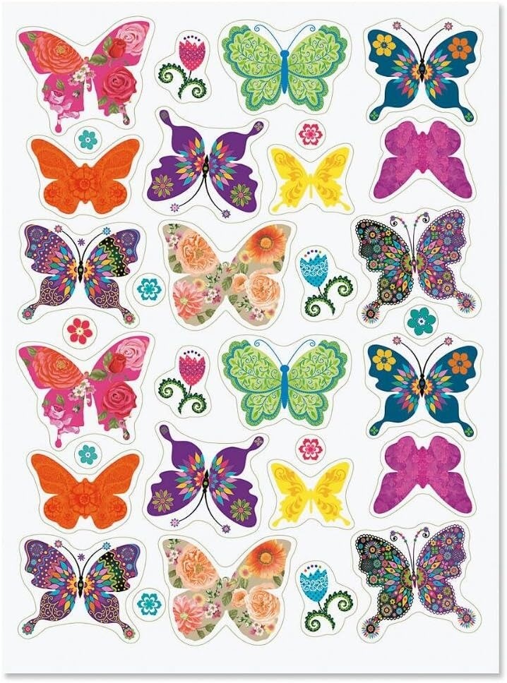 Current Floral Butterfly Stickers Set of 64 Stickers