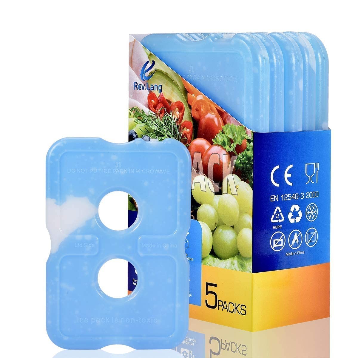 5 Pack Slim Ice Pack Brick Reusable Long Lasting Cold Thin Freezer Packs Cool...
