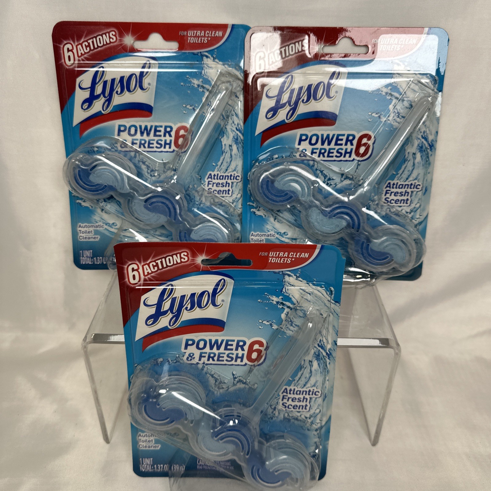 Lot of 3 Automatic Toilet Bowl Power & Fresh Forest Rain 6 Ct