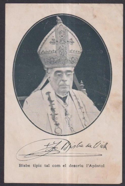 Holy card antique del Venerable P. Torres y Bages  santino image pieuses estampa