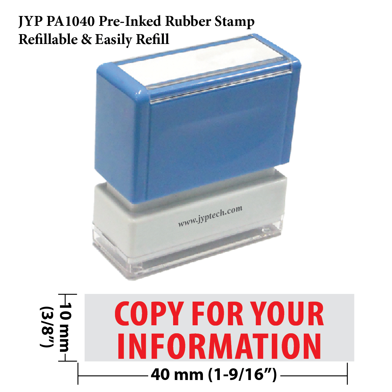 Copy For Your Information - JYP PA1040 Pre-Inked Rubber Stamp (Red Ink)