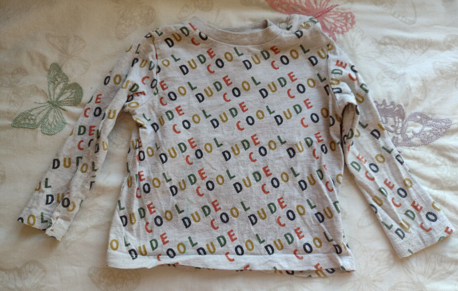 F&F Baby Boys Long Sleeve Top "Cool Dude" 6-9 Months