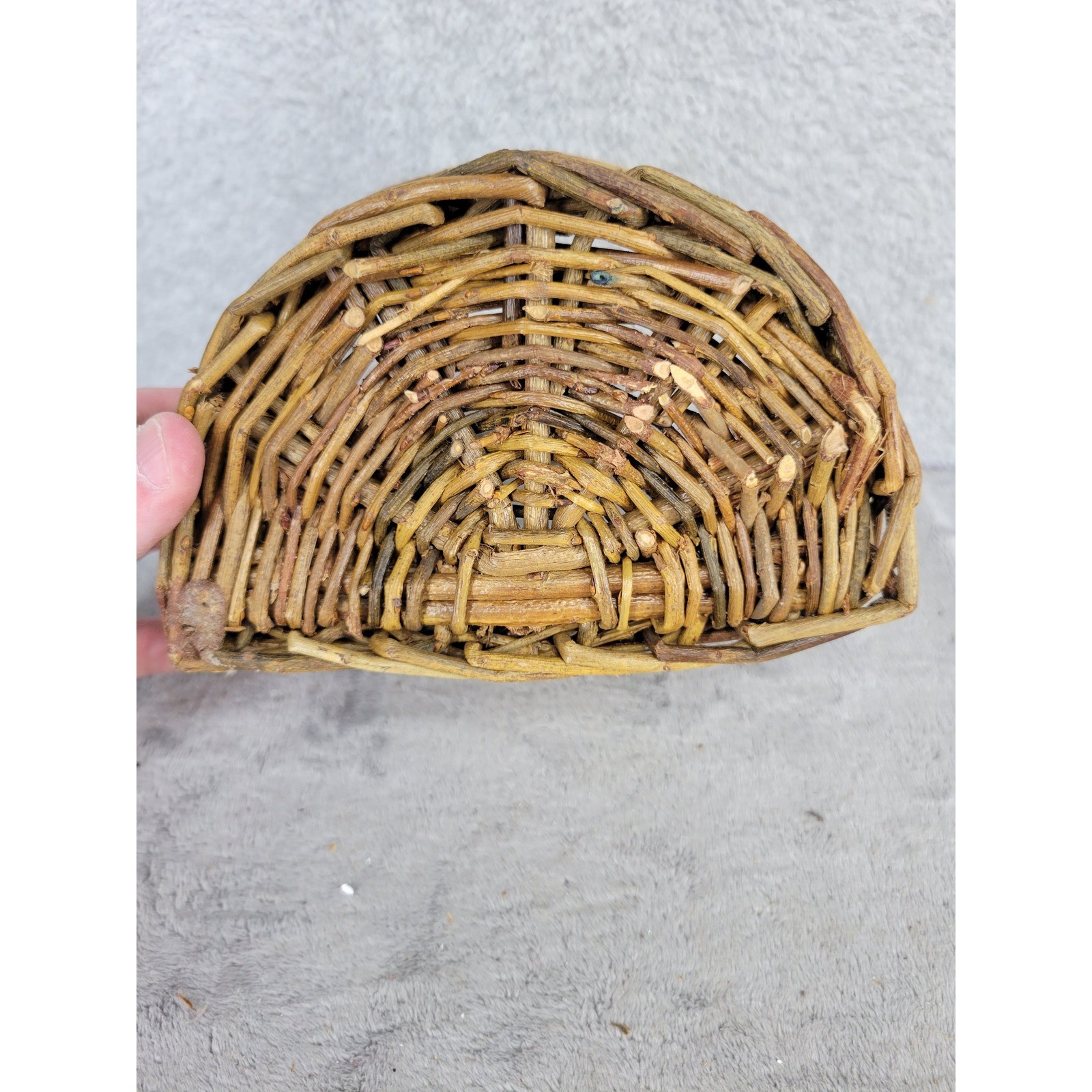 Rustic Wicker Willow Basket Handle Farmhouse Decor Small Planter Pot Holder