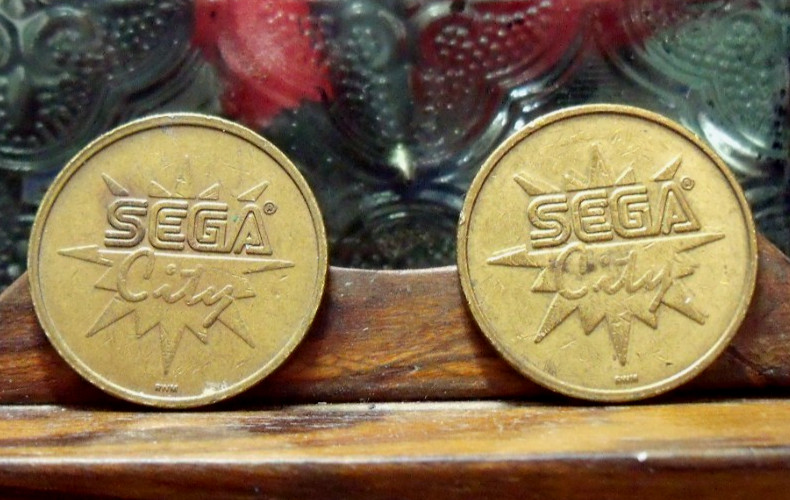 SEGA CITY ARCADE TOKENS  (2) VINTAGE YOU GET 2
