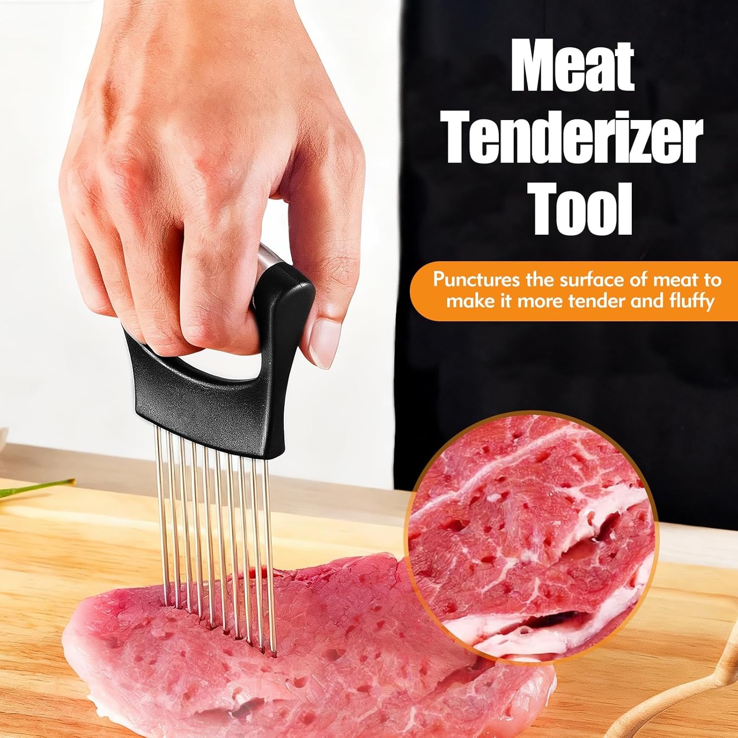 Onion Holder for Slicing, Stainless Steel Onion Slicer, Onions Slicer Holder wit