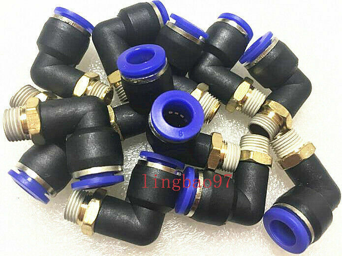 10pc 1/8 Air Valve L Fitting Connector 8mm For Hunter Triumph Coats Tire Changer