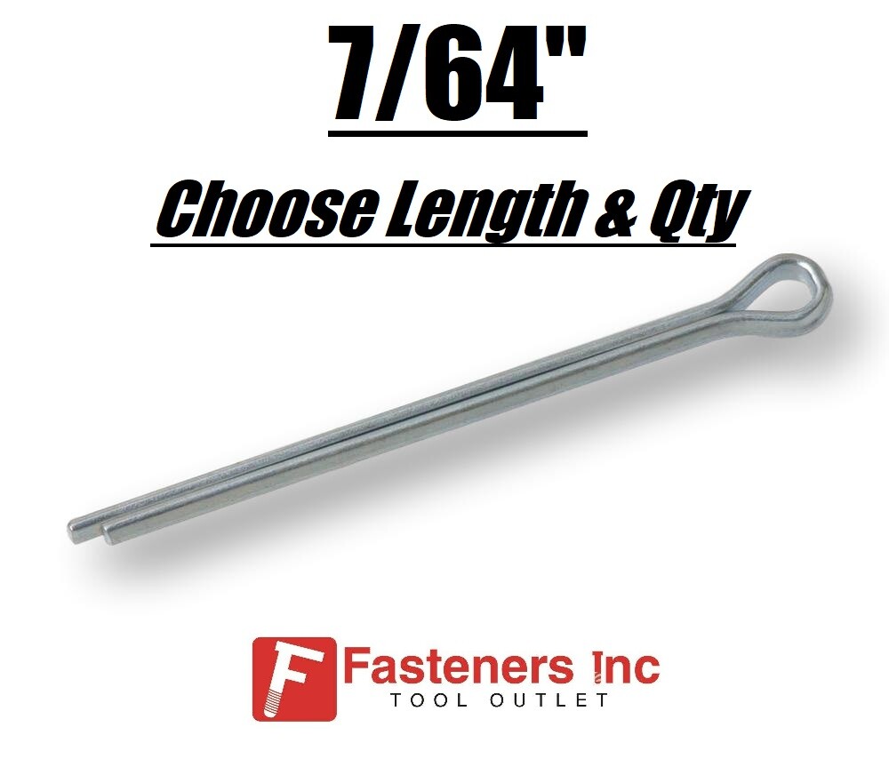 7/64" Diameter Cotter Pin Keys Split Zinc Plated (All Sizes)