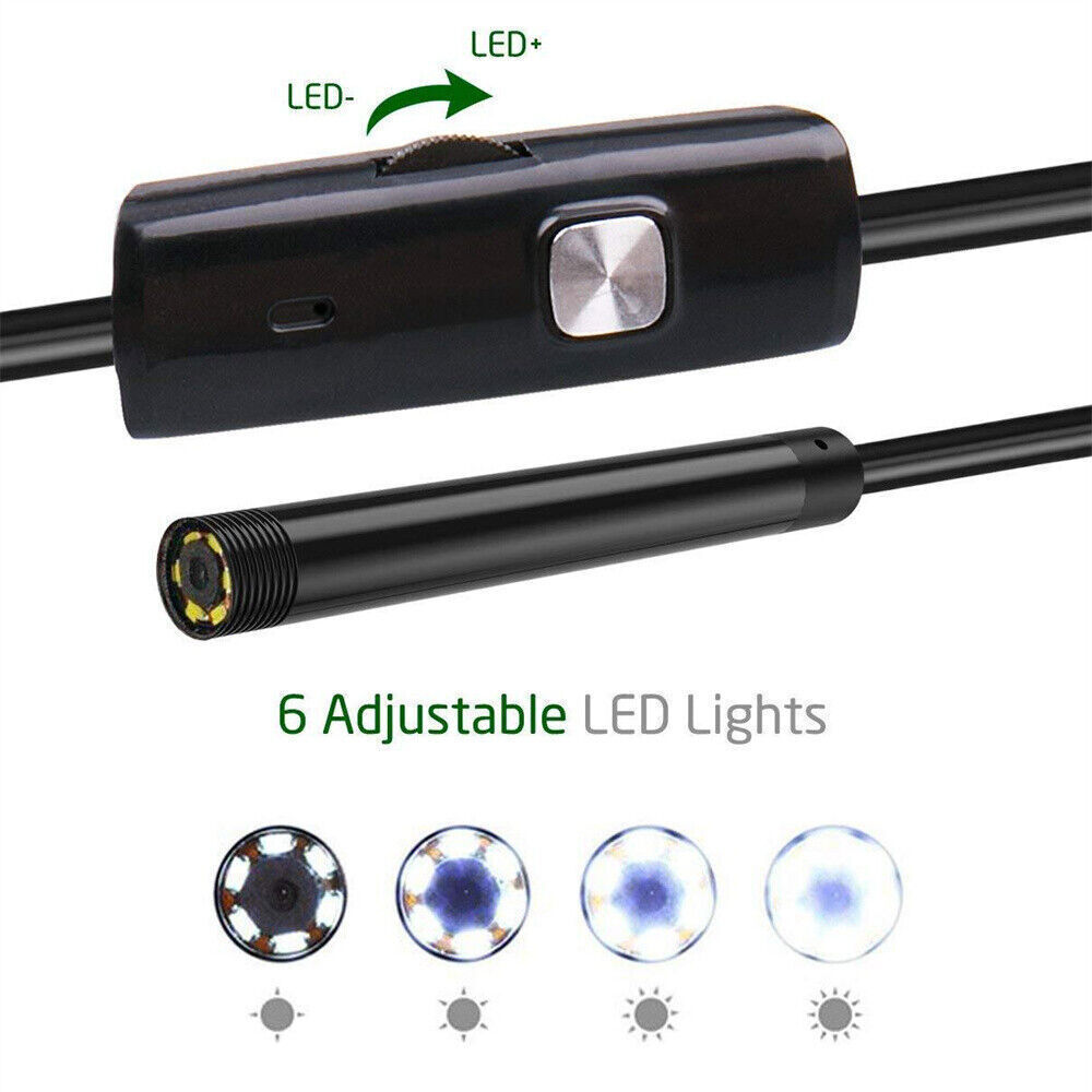 1M Endoscope Camera with Light HD Borescope  Inspection Snake Camera Waterproof