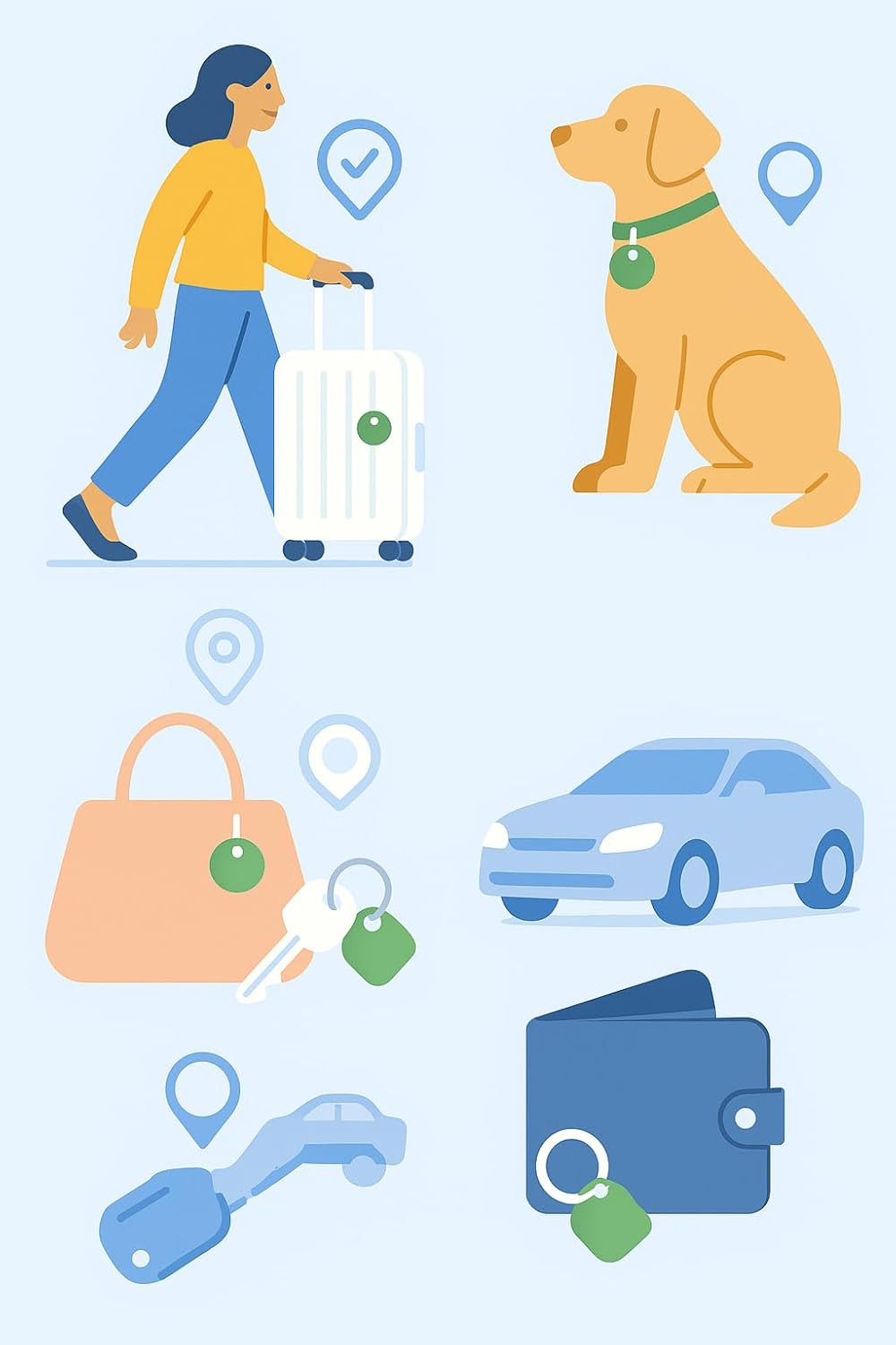 Android Compatible Air Tag - Tracker Tags for Phones, Supports Black