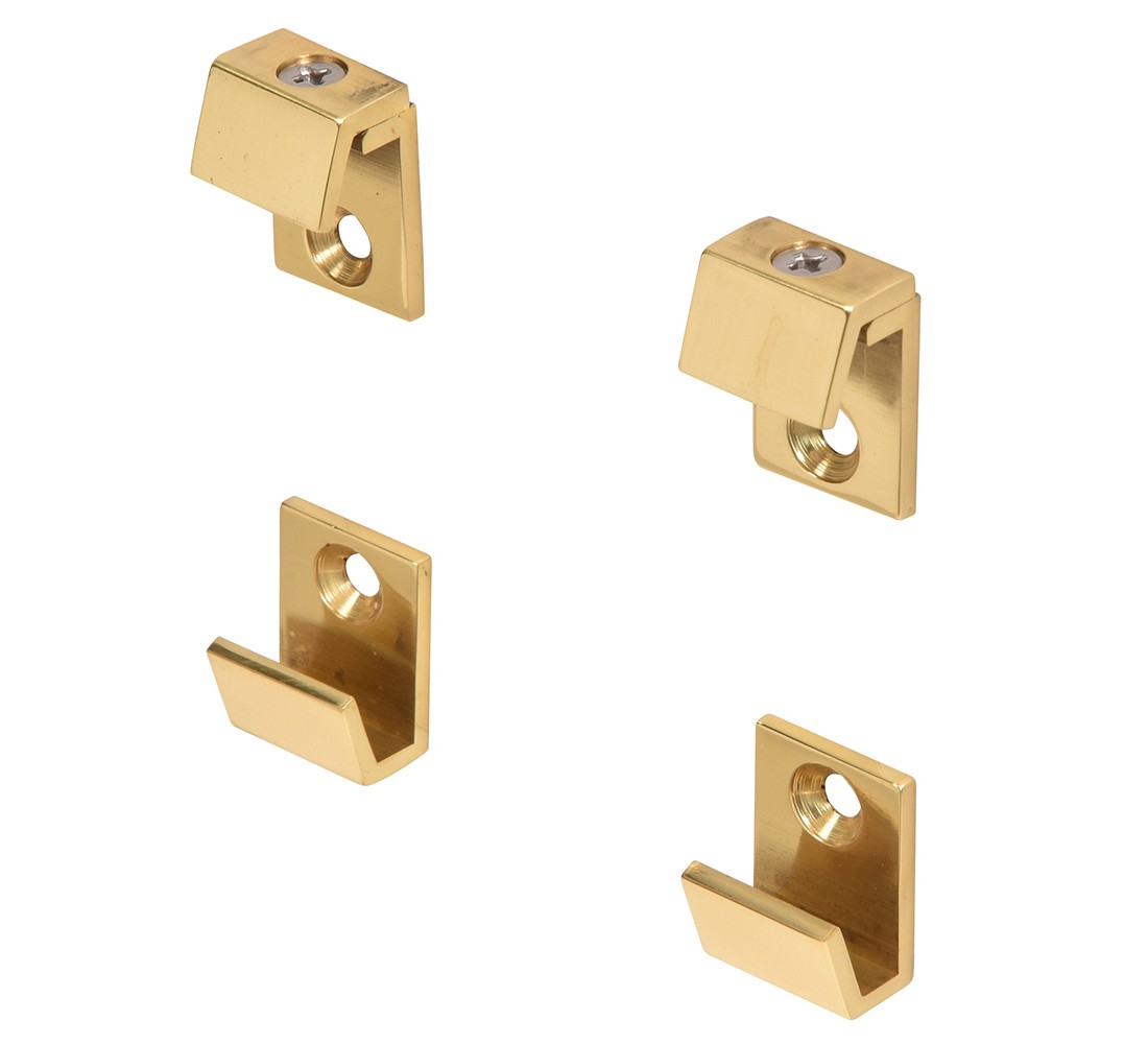CRL MC00BR Brass 5/8" Wide Beveled Mirror Clip Set