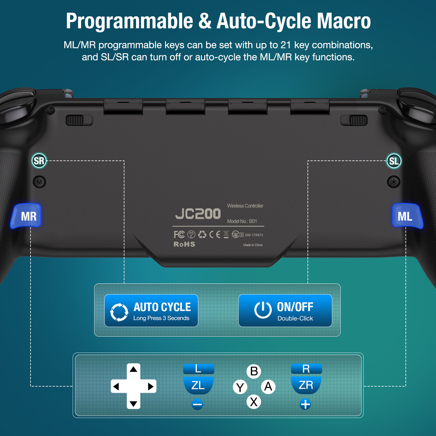 Full-Size Grip Handheld Wireless Controller For Nintendo Switch/OLED Joy-con