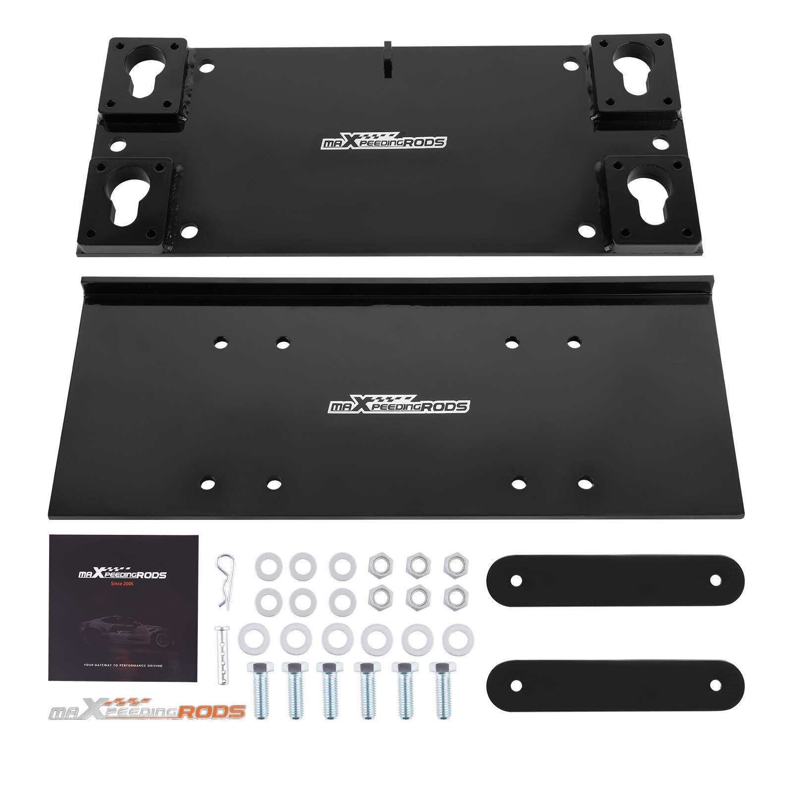 Winch Mount Kit For Trailer Floor For 10k Pounds Satin Black Powder Coated New