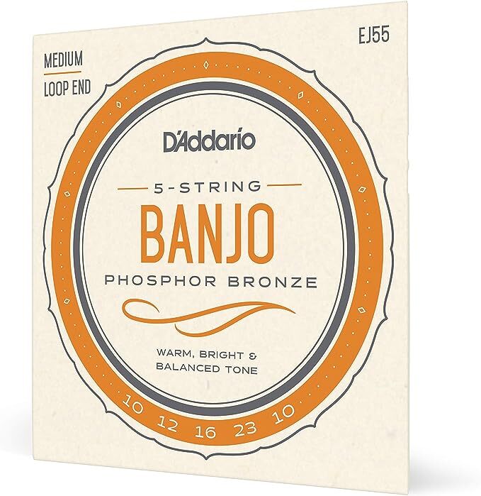 D'Addario EJ55 5-String Phosphor Bronze Medium Banjo Strings