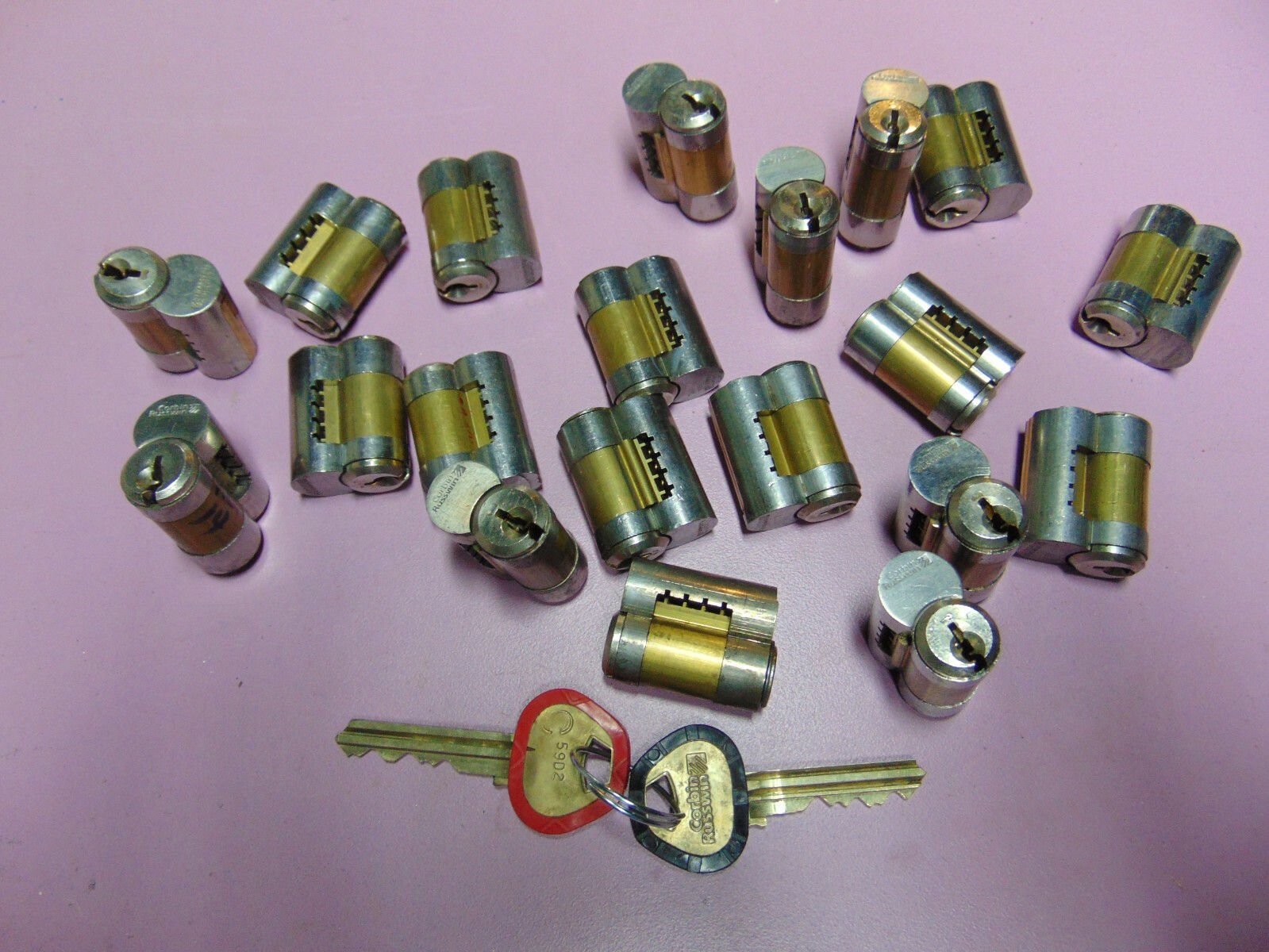 20- CORBIN AND RUSSWIN  IC CORE  PIN TO 7 PIN  59D2 WITH 2 CUT KEYS    LOCKSMITH