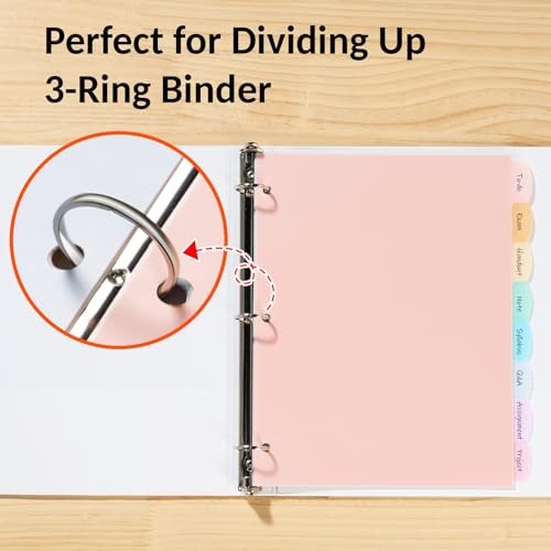 8 Tabs Long-Lasting Plastic Write & Erase Large Tabs 1 Set Pastels Color