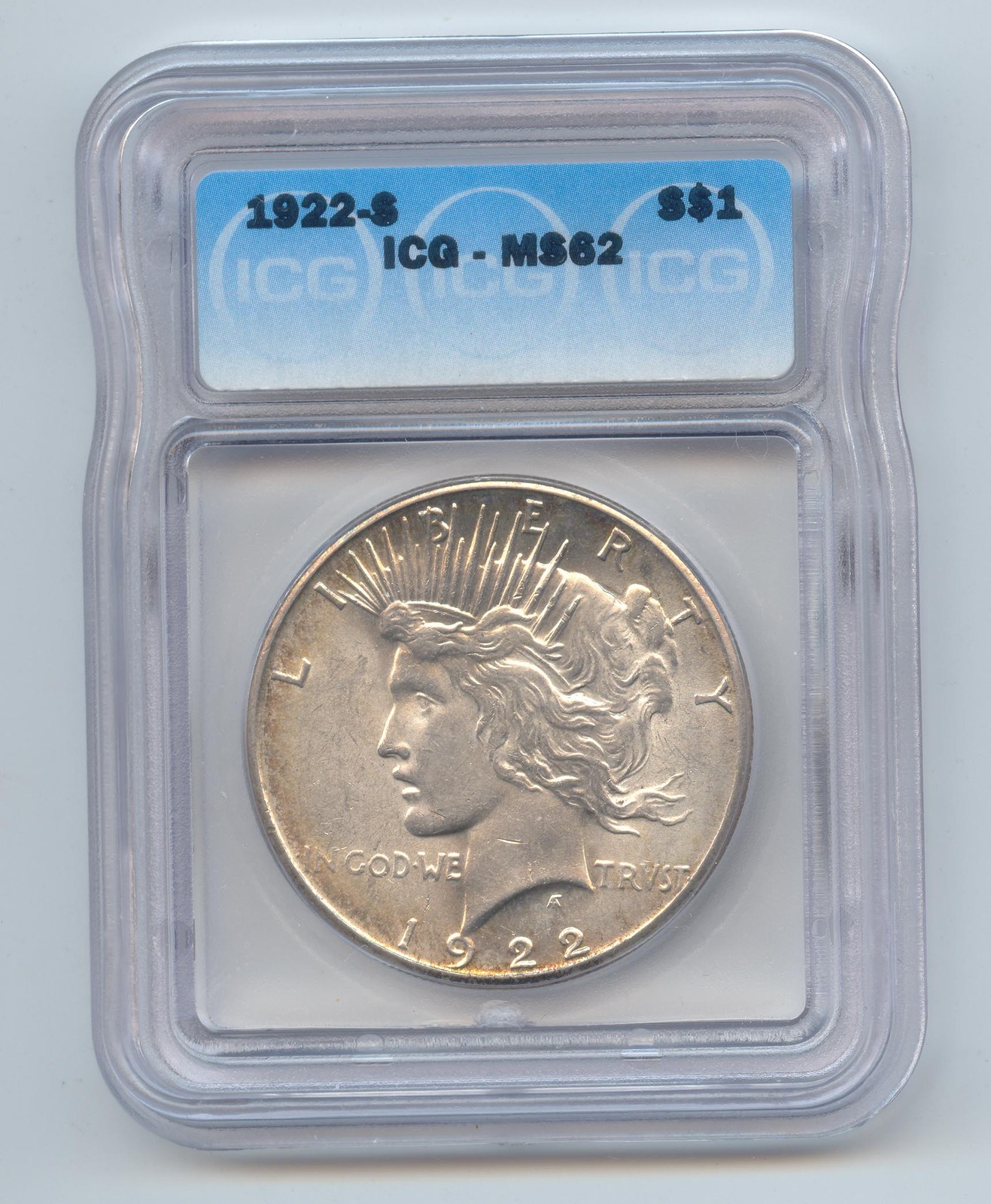 1922-S Peace Dollar, ICG MS-62